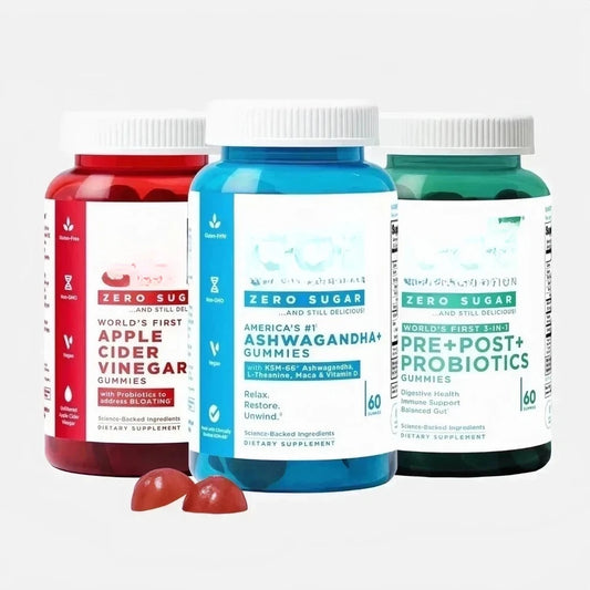 Zero Sugar Best Seller Trio Set - 3 Bottles (60 Gummies Each) | Sugar-Free